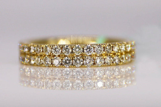 Beautiful Custom Gold and Diamond Wedding Band. Perfect for a husband and wife who want to spend eternity together.